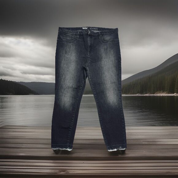 Mossimo High Rise Jegging Crop Jeans Plus 18 (38x24.5) Black Denim Stretch Women - Picture 1 of 9